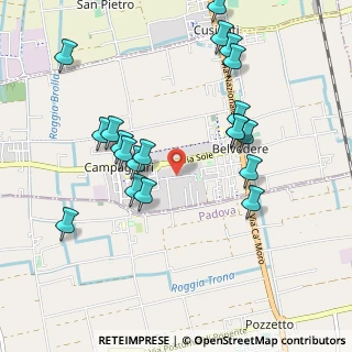Mappa Via Padre Luigi Scrosoppi, 36056 Tezze sul Brenta VI, Italia (1.0185)