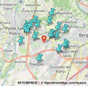 Mappa Via B. Zaccagnini, 24035 Curno BG, Italia (1.6015)