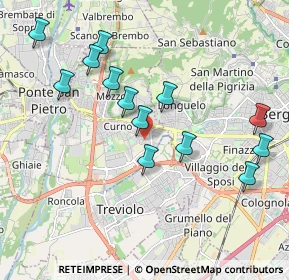 Mappa Via B. Zaccagnini, 24035 Curno BG, Italia (1.96846)