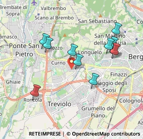 Mappa Via B. Zaccagnini, 24035 Curno BG, Italia (1.84182)