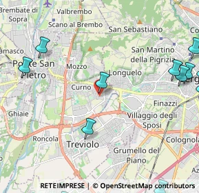Mappa Via B. Zaccagnini, 24035 Curno BG, Italia (3.6405)