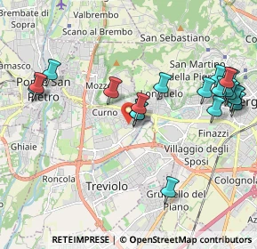 Mappa Via B. Zaccagnini, 24035 Curno BG, Italia (2.2525)