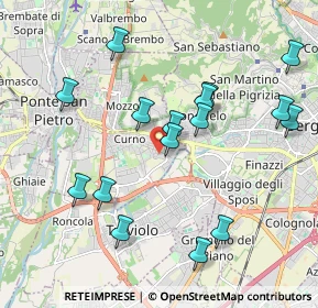 Mappa Via B. Zaccagnini, 24035 Curno BG, Italia (2.01938)