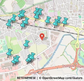 Mappa Via B. Zaccagnini, 24035 Curno BG, Italia (0.617)