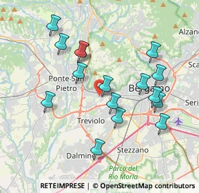 Mappa Via B. Zaccagnini, 24035 Curno BG, Italia (3.69313)