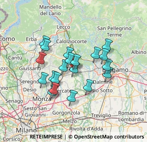 Mappa Via S. Francesco d'Assisi, 23899 Robbiate LC, Italia (10.9335)
