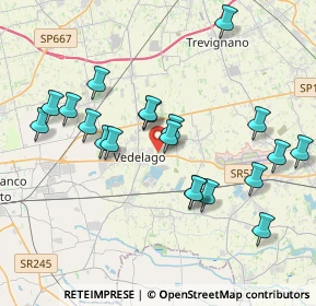 Mappa Via G. Toniolo, 31050 Vedelago TV, Italia (3.9015)