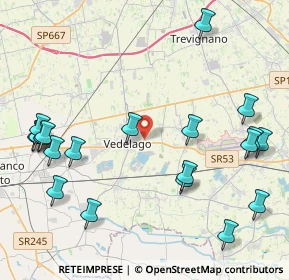 Mappa Via G. Toniolo, 31050 Vedelago TV, Italia (5.1915)