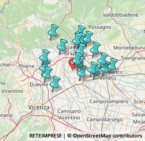 Mappa 36056 Tezze sul Brenta VI, Italia (10.0655)