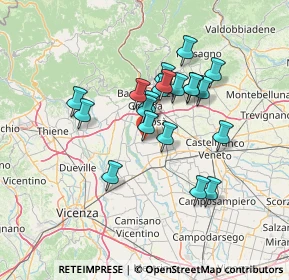 Mappa 36056 Tezze sul Brenta VI, Italia (11.2465)