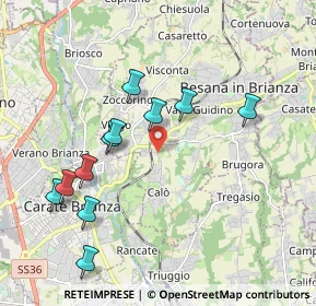 Mappa Via Rosnigo, 20842 Besana in Brianza MB, Italia (1.95455)