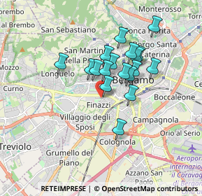 Mappa Via Giacomo Leopardi, 24127 Bergamo BG, Italia (1.34444)