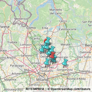Mappa Via Giuseppe Verdi, 20843 Verano Brianza MB, Italia (9.74083)