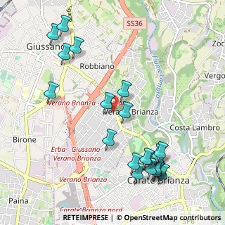 Mappa Via Giuseppe Verdi, 20843 Verano Brianza MB, Italia (1.2095)