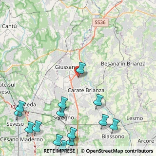 Mappa Via Giuseppe Verdi, 20843 Verano Brianza MB, Italia (6.52357)