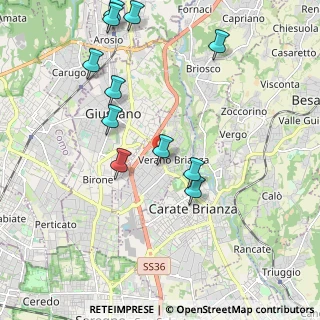 Mappa Via Giuseppe Verdi, 20843 Verano Brianza MB, Italia (2.20727)
