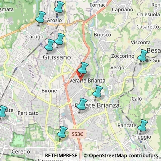 Mappa Via Giuseppe Verdi, 20843 Verano Brianza MB, Italia (2.78)