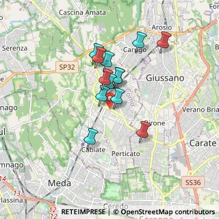 Mappa Via Lombardia, 22066 Mariano Comense CO, Italia (1.30077)