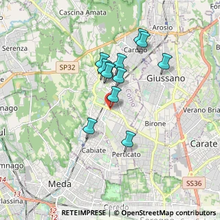 Mappa Viale Lombardia, 22066 Mariano Comense CO, Italia (1.47)