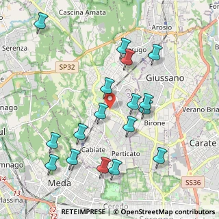 Mappa Viale Lombardia, 22066 Mariano Comense CO, Italia (2.09647)