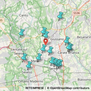 Mappa Viale Lombardia, 22066 Mariano Comense CO, Italia (3.88875)