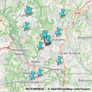 Mappa Viale Lombardia, 22066 Mariano Comense CO, Italia (3.46786)