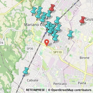 Mappa Viale Lombardia, 22066 Mariano Comense CO, Italia (1.015)