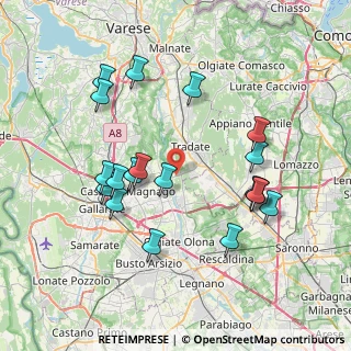 Mappa Via per Abbiate, 21050 Cairate VA, Italia (7.68737)