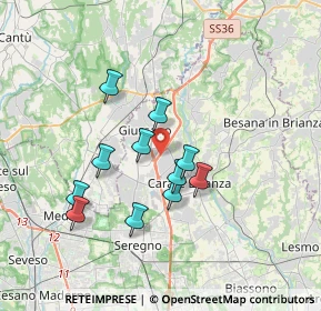 Mappa SS 36 del Lago di Como e dello Spluga, 20843 Verano Brianza MB, Italia (3.00909)