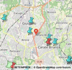 Mappa SS 36 del Lago di Como e dello Spluga, 20843 Verano Brianza MB, Italia (3.08846)