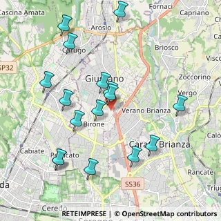 Mappa Via Nuova Valassina, 20833 Giussano MB, Italia (2.13875)