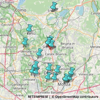 Mappa Via Nuova Valassina, 20833 Giussano MB, Italia (8.656)