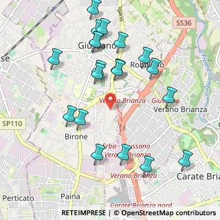 Mappa Via Nuova Valassina, 20833 Giussano MB, Italia (1.095)