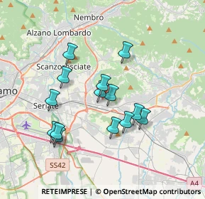 Mappa Via Amerigo Vespucci, 24061 Albano Sant'Alessandro BG, Italia (3.11429)