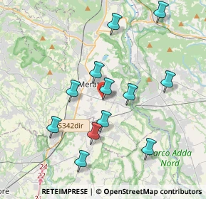 Mappa Strada di Robbiate, 23807 Merate LC, Italia (3.71583)