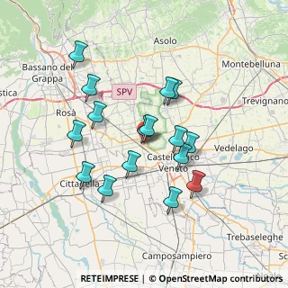 Mappa Via San Pietro, 31033 Castello di Godego TV, Italia (6.29063)