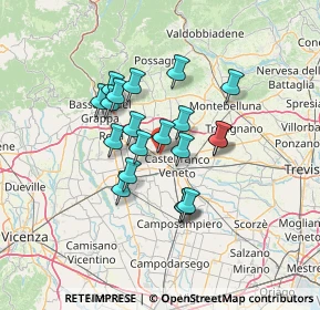 Mappa Via Guglielmo Marconi, 31033 Castello di Godego TV, Italia (10.4455)