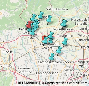 Mappa Via Guglielmo Marconi, 31033 Castello di Godego TV, Italia (11.8435)