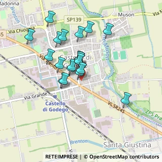 Mappa Via San Pietro, 31033 Castello di Godego TV, Italia (0.3845)