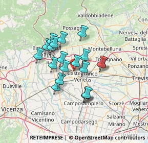 Mappa Via Papa Sarto, 31039 Castello di Godego TV, Italia (10.4175)