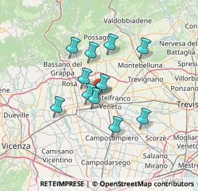 Mappa Via Papa Sarto, 31039 Castello di Godego TV, Italia (10.73091)