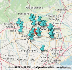 Mappa Via Case Rosse, 31050 Vedelago TV, Italia (10.0365)
