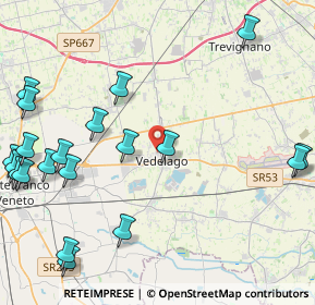 Mappa Via Case Rosse, 31050 Vedelago TV, Italia (5.7385)