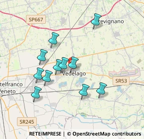 Mappa Via Case Rosse, 31050 Vedelago TV, Italia (3.24182)
