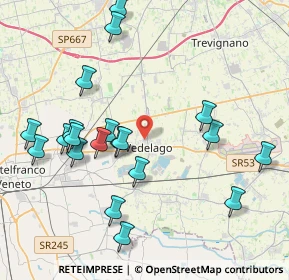 Mappa Via Case Rosse, 31050 Vedelago TV, Italia (4.3505)