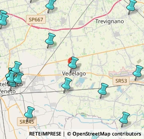 Mappa Via Case Rosse, 31050 Vedelago TV, Italia (6.6575)