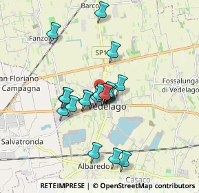 Mappa Via Case Rosse, 31050 Vedelago TV, Italia (1.3545)