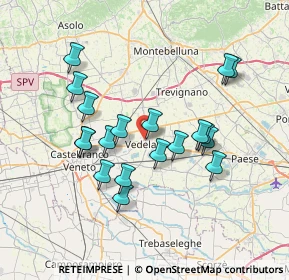 Mappa Via Case Rosse, 31050 Vedelago TV, Italia (6.58421)
