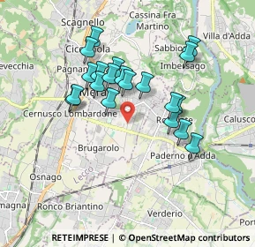 Mappa Via Achille Grandi, 23807 Merate LC, Italia (1.5355)