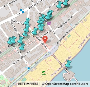 Mappa VIA UDINE ANGOLO VIA PIAZZA FONTANA, 33054 Lignano Sabbiadoro UD, Italia (0.1405)